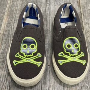 Mini Boden Skull Slip On Sneakers (sz 26)
